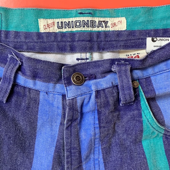 Vintage Union Bay Striped Denim Shorts - Picture 4 of 7